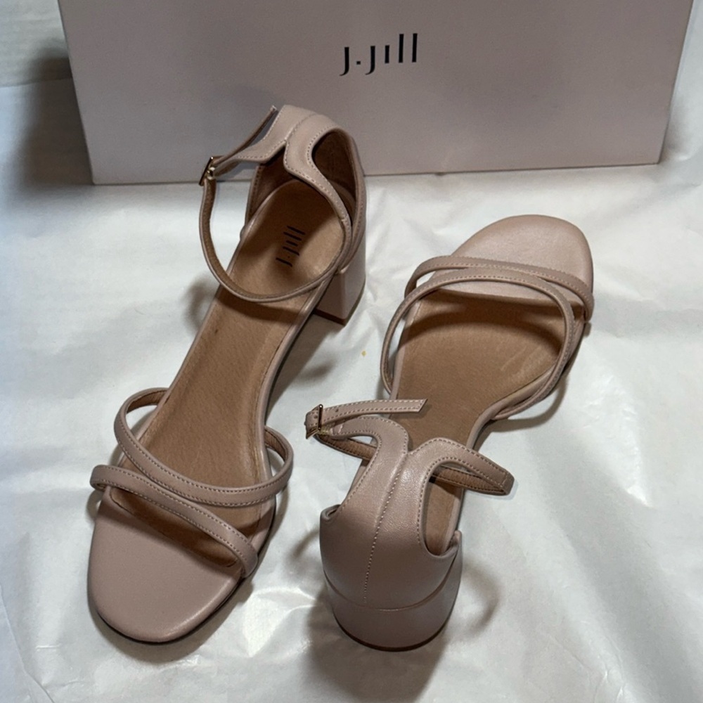 J. Jill Schu226261 Chablis ankle strap leather block heel sandals Sz 8.5 new